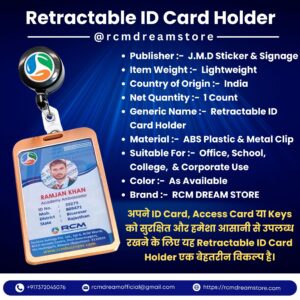 Retractable RCM ID Card Holder - Metal Clip - Image 12